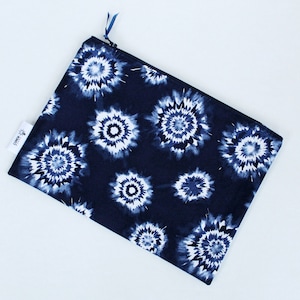 Navy tie-dye pencil case or zipped pouch