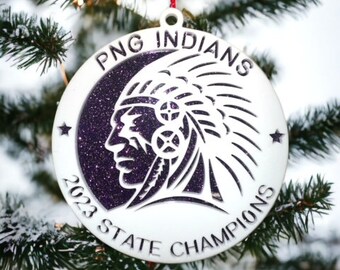 Port Neches Groves 2023 State Championship Indian Head ornament