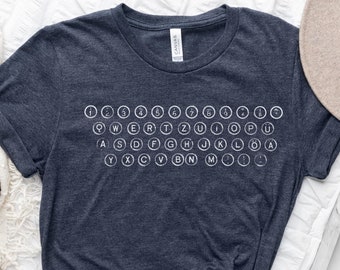 Typewriter Unisex T-Shirt for Writer, Author, English Major, Book Lover, Reader, Bibliophile, Vintage Typewriter, Gift for Writers, Authors