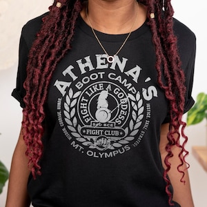 Athena's Boot Camp T-Shirt, Greek Mythology, Funny Nerd Shirt, Goddess Athena, Daughter of Athena, Wise Girl, Olympus Lore, Greek Goddess