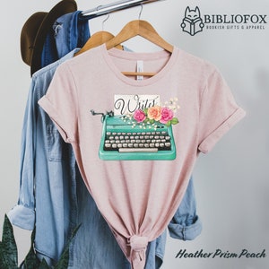 WRITER Shirt Regalo para escritores Autores Escribir camiseta Máquina de escribir Inglés Especialidades MFA Profesores de literatura