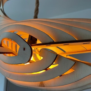 Decorative wooden whale lamp