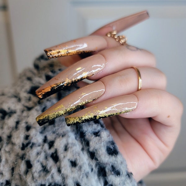 Rose Gold Nails Etsy