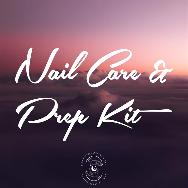 Nail Care Kit | Nail Glue | Nail File | Nail Buffer | Cuticle Pusher and Trimmer | Press On Nails | High Maintenance Manicure