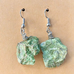 Green Aventurine Wire-Wrapped Earrings