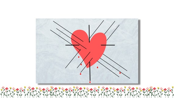 abstract breakup heart broken printable wallpaper etsy
