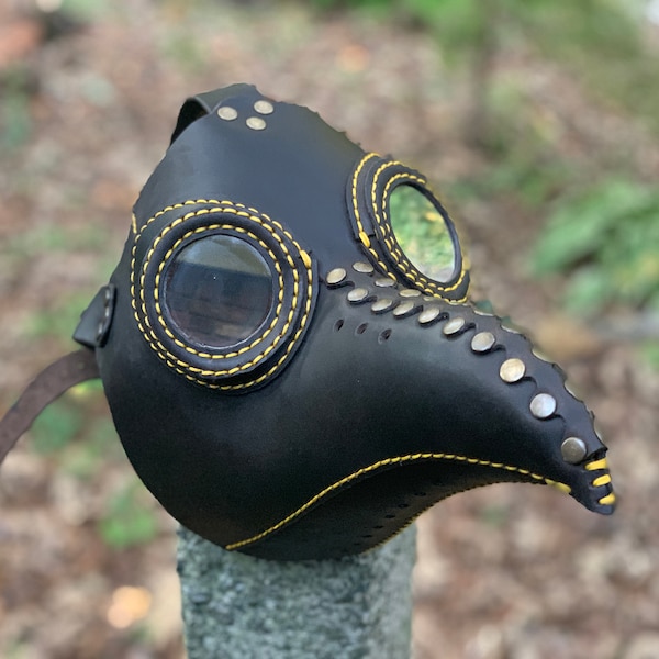 Plague Doctor Mask, leather, steam punk, handmade, costume, cosplay, roleplay, elemental