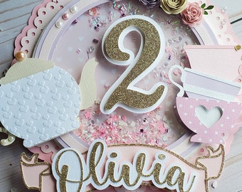 Tea Party Cake Topper| Tea Party Topper| Tea Party| Tea for Two| Tea Party Decor| Tea Party Cake Shaker| Tea Cake Topper