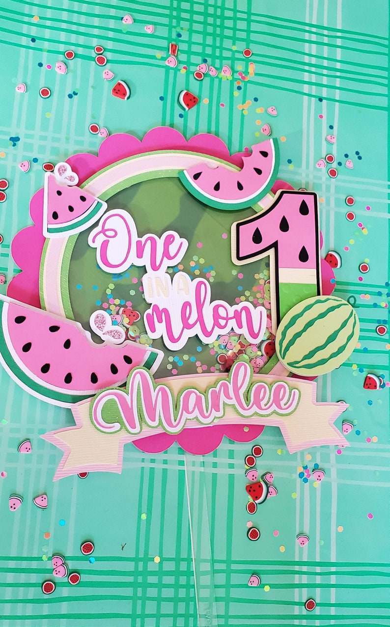 Topper Meilon One in a Melon Cake Topper, One in a Melon Birthday, One in a Melon ...