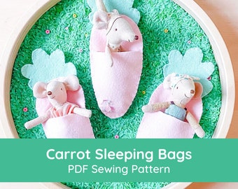 Carrot Sleeping Bag | Felt Sewing | Easter | Vegetable | Bedding | Doll House