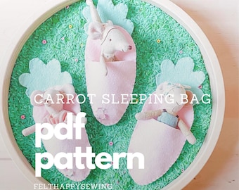 Carrot Sleeping Bag | Felt Sewing | Easter | Vegetable | Bedding | Doll House