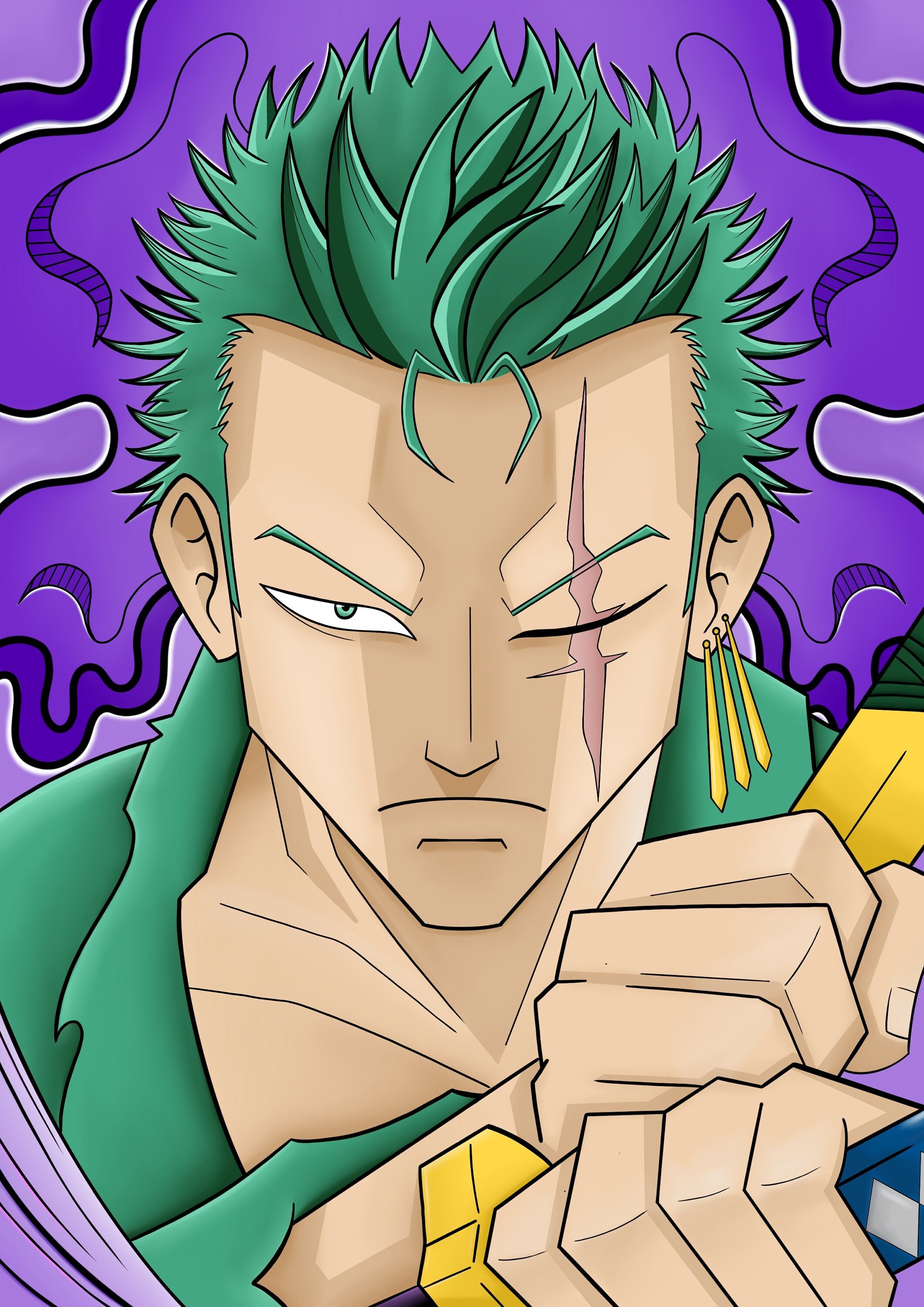 Poster A3 Fan Art de Roronoa Zoro