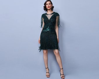 flapper dress green