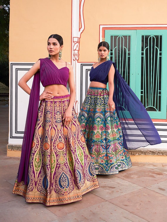 Ready to Wear Banarasi Silk Lehenga Choli for Women, Lehengas for USA, Free  Shipping Indian Wedding Reception Lahnga Choli With Zari Work -  Canada