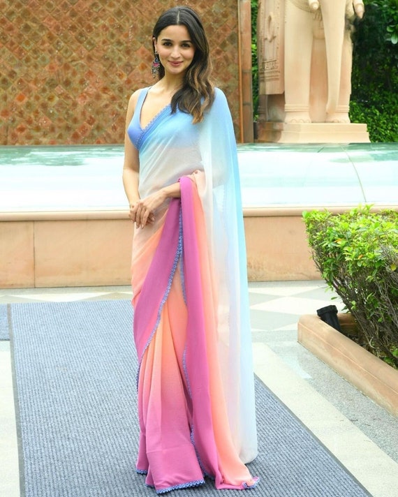 Alia bhatt pink saree best sale online