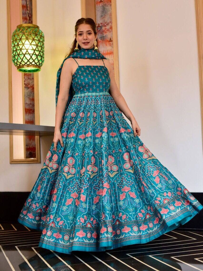Gown with dupatta online clearance