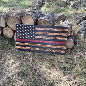 Redline Rustic Flag Firefighter Recognition Flag