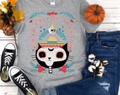 Cat Dia De Los Muertos shirt, Mexican Halloween, Cat Sugar Skull, Cat Lover Holiday Shirt, Catoween, Day of the Dead, Halloween, Fall Shirt