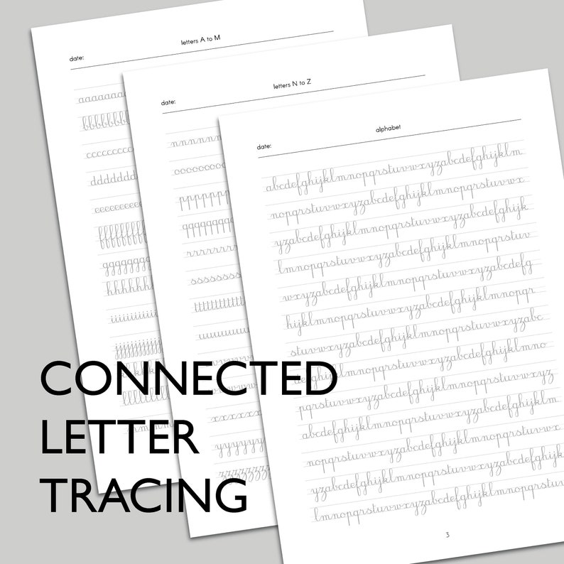 Cursive Handwriting Practice Sheets - 20 Page Neat Handwriting Guide ...