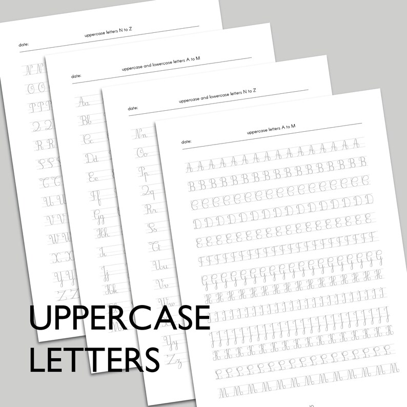 Cursive Handwriting Practice Sheets - 20 Page Neat Handwriting Guide ...