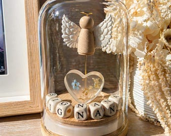 In Memory Gift | Floating Angel | Personalised Sympathy Keepsake | Memorial Globe | Bereavement Gift | Forget Me Not