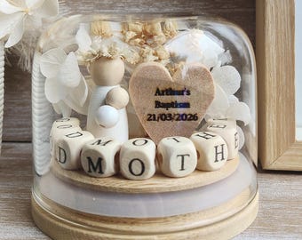 Personalised Floral Godmother Gift Dome | Christening Keepsake | Baptism Gift Idea | Will You Be My