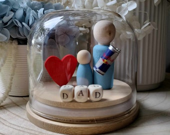 Father's Day Gift - Family Mega Globe - Pick your Family Members, Skin Tones & Heart,Clothing Colours and Drink