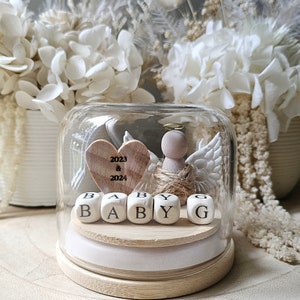 Angel Globe - 3 Sizes - Custom Wording and Date with a Heart or Cross & Skin tones options