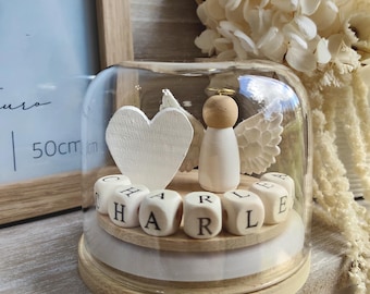 Regalo commemorativo personalizzato / Ricordo di condoglianze / Perdita di una persona cara / Cupola del ricordo / Angelo per la perdita di un bambino