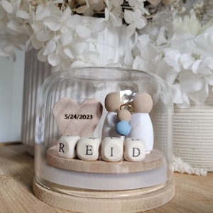 Miscarriage/Infancy Loss Personalized Wording Baby Angel Miniature Globe Pick your Skin tones, Clothing & Heart Colour image 1