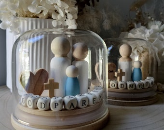 Personalised Godparent Dome/Globe | Godmother & Godfather Keepsake Gift | Christening and Baptism Present