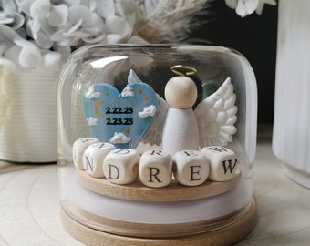 In Memory Gift | Personalised Sympathy Keepsake | Memorial Globe | Bereavement Gift | Heavenly Heart