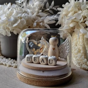 Personalized Angel Globe: Memorial Gift with Heart - Custom Name & Date