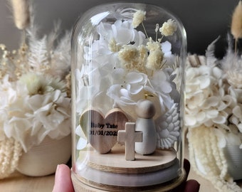 Floral Angel Memorial Dome | Real Dried Flower Keepsake | Personalised Sympathy Gift