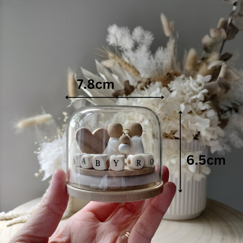 Miscarriage/Infancy Loss Personalized Wording Baby Angel Miniature Globe Pick your Skin tones, Clothing & Heart Colour image 2