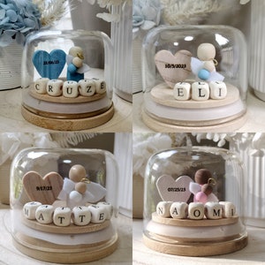 Miscarriage/Infancy Loss Personalized Wording Baby Angel Miniature Globe Pick your Skin tones, Clothing & Heart Colour image 5