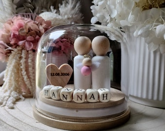 Miscarriage/Infancy Loss - (Personalized Wording) Baby Angel Globe - Pick your Skin tones, Clothing & Heart Colour