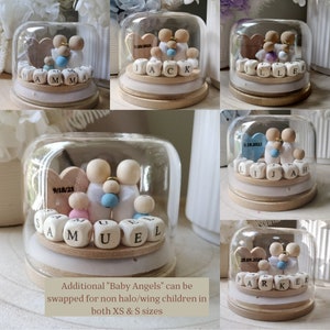 Miscarriage/Infancy Loss Personalized Wording Baby Angel Miniature Globe Pick your Skin tones, Clothing & Heart Colour image 8