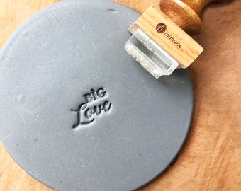 Big Love stamp for clay signature, custom stamp for pottery, pottery maker gift, fresh clay custom stamp, logo stamp