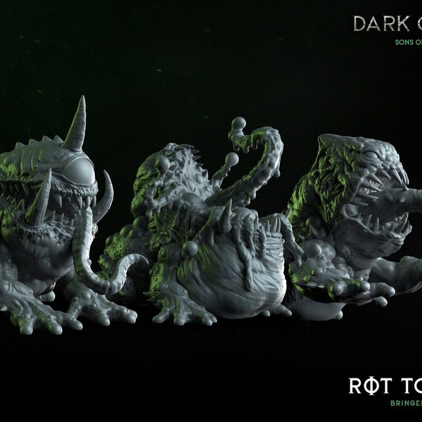 Rot Toads Miniatur von Dark Gods Jaydon Hill | 3D Druck | Tabletop | Pestilence Toads | Kröten des Verderbens