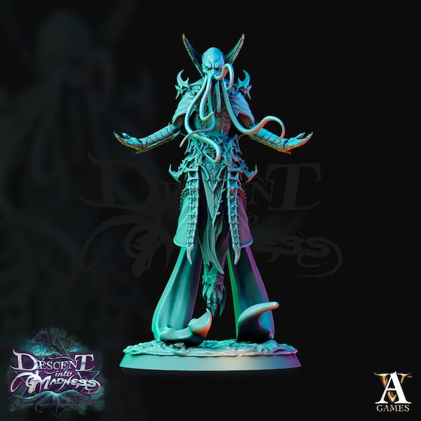 Mind flayer miniature de table | Encéphalides illuminés | 4 poses | Gedankenschinder | RPG | Éclaireur | MdD | Jeux archivillains