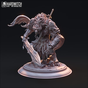 Werwolf Krieger Miniatur - Fagaroth Alerion, Werebeast | Kämpfer | Tiervolk | Tabletop Miniatur | Rollenspiel Pathfinder | D&D - HardWitch Spiele