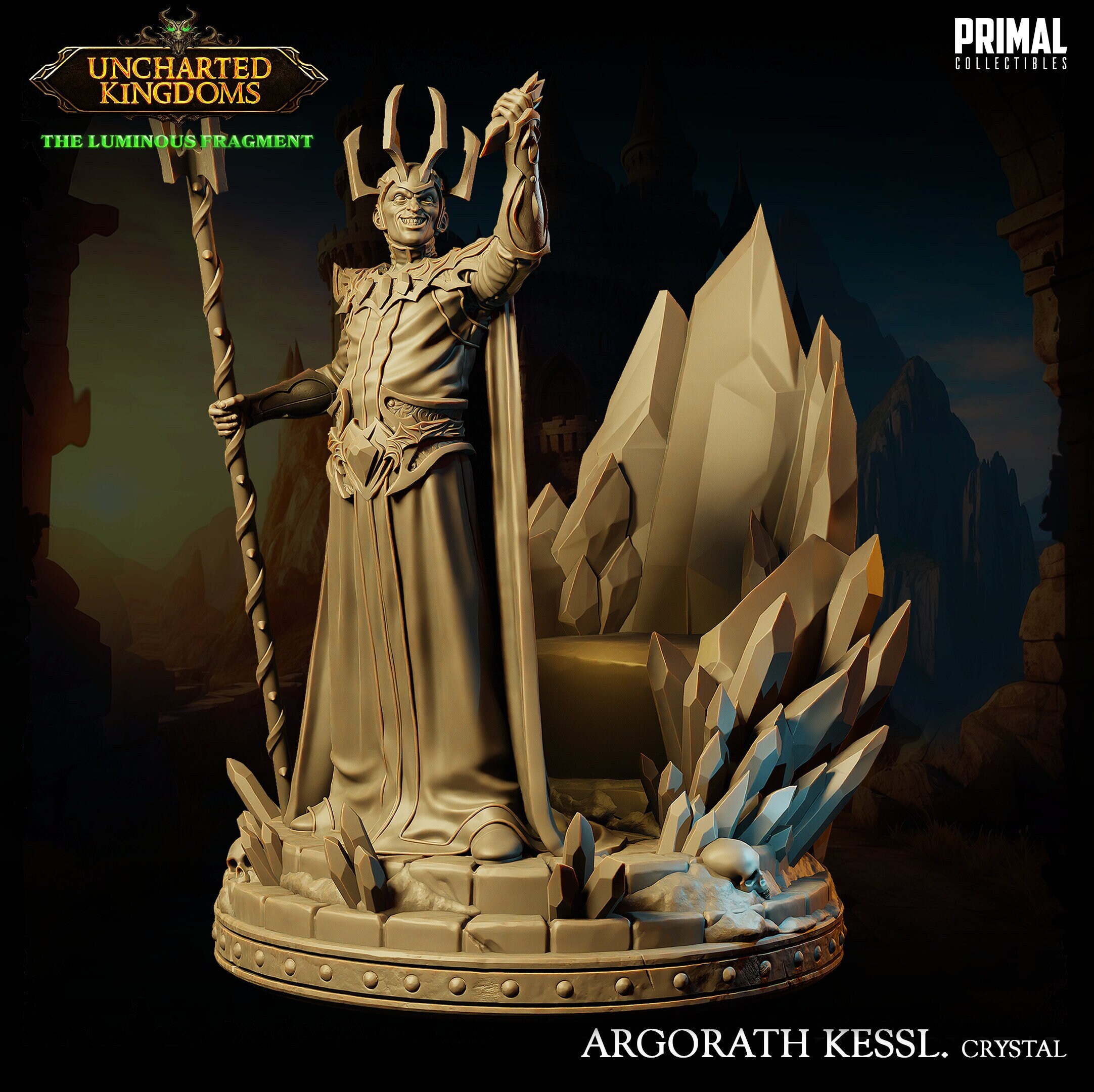 Dark Wizard Miniatur | Magier Argorath Kessl | 2 Options | Tabletop Spiele Nekromancer | RPG | Pathfinder | D&D | Primal Collectibles