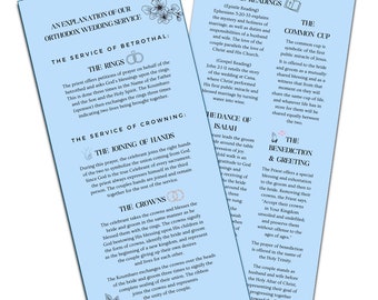 Explanation of Greek Orthodox Wedding 4"x9"