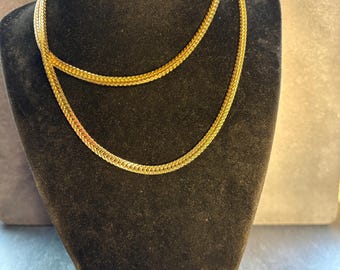 Vintage Anne Klein chain necklace - 30" - gold tone - classic style