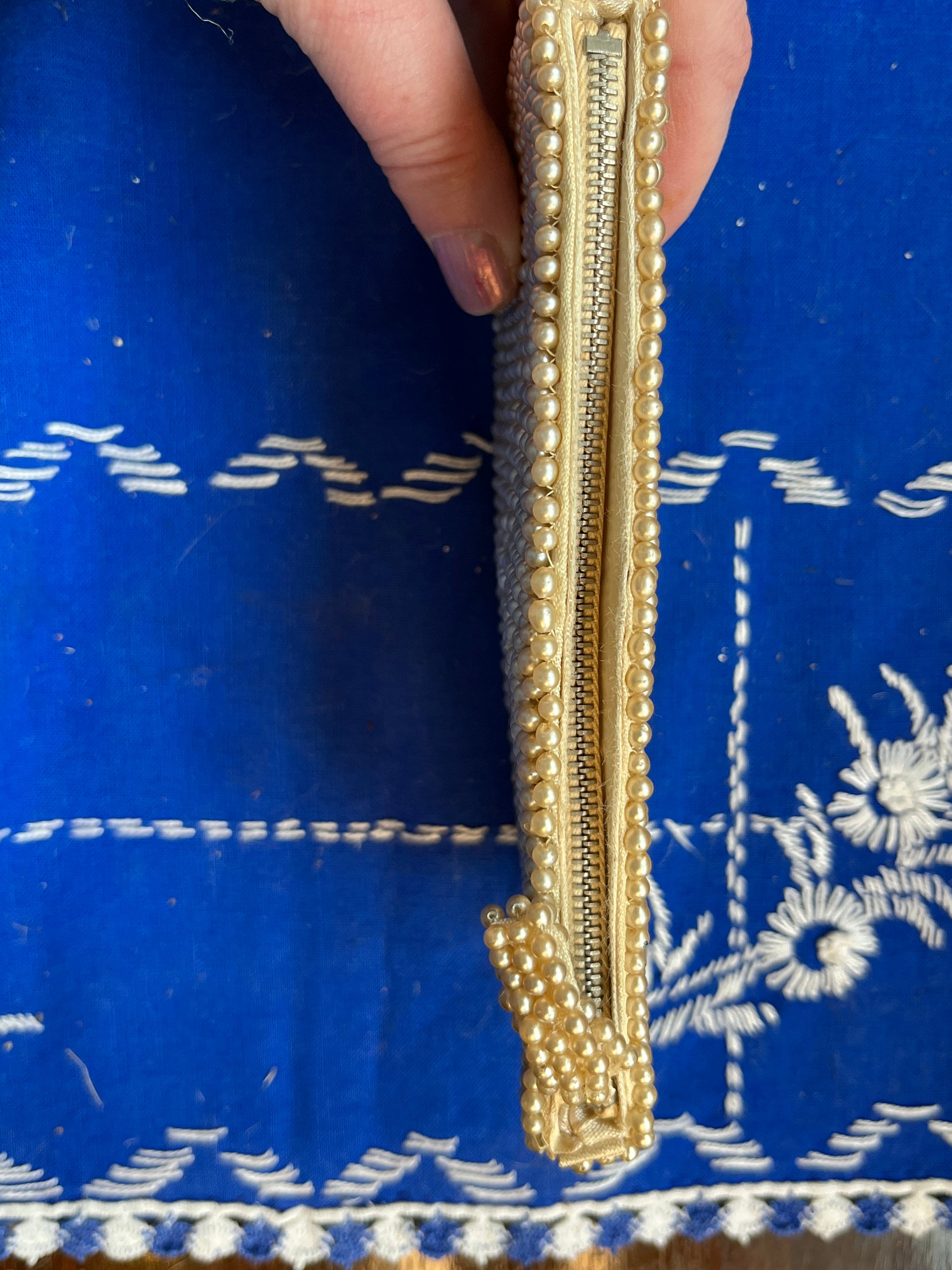 Vintage La Regale Style Clutch Pearl and Bugle Bead Made in Japan Etsy