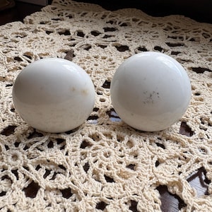 Vintage ceramic white doorknob set - antique hardware