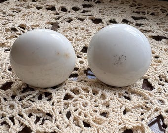 Vintage ceramic white doorknob set - antique hardware