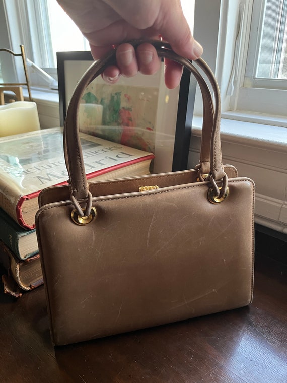 Vintage Gucci Handbag - Brown Leather - Gold Hardware - Made in