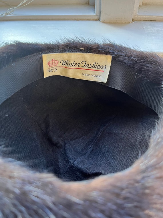 Vintage 1960s mink fur hat - Woodward Lothrop - w… - image 4